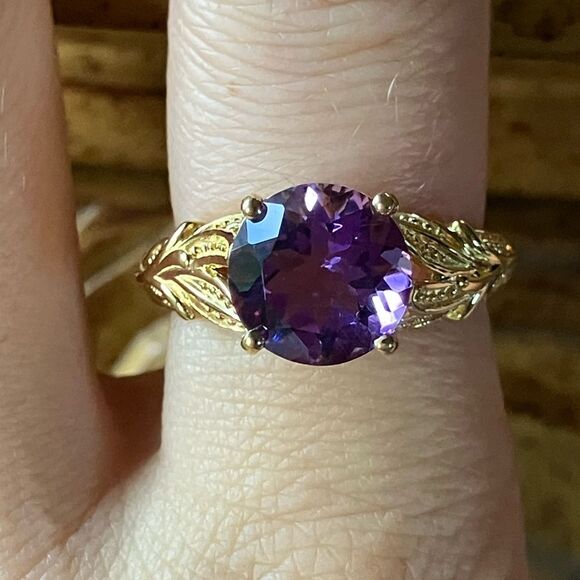 Moroccan Amethyst Sterling Silver Ring Size 8 - Picture 1 of 9